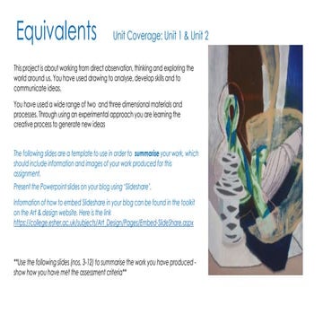 Equivalents Project Summary - Sabreen Ahluwalia