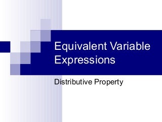 Equivalent Variable Expressions Math Game