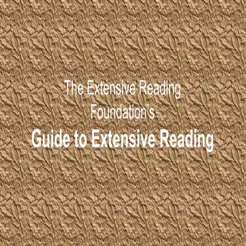A guide to Extensive Reading 