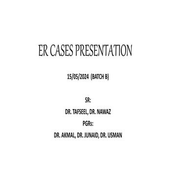 Emergency Orthopedic surgery Cases Presentation | PPTX