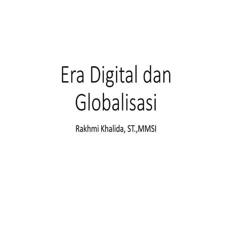 Era digital dan globalisasi