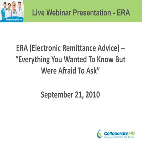 ERA Live Webinar - Presentation Slides