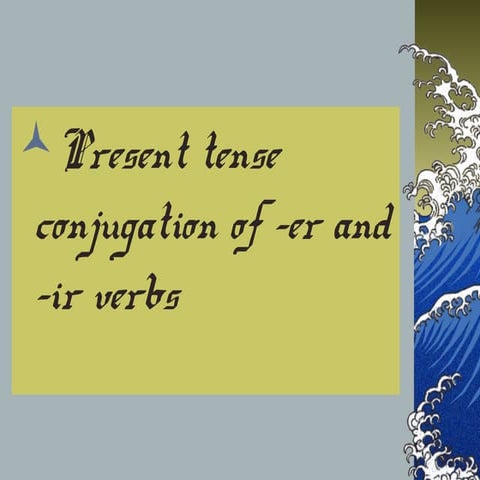 Er and ir Spanish verbs in the present tense