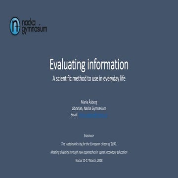 Evaluating information