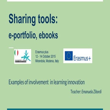 Erasmus+ Sharing tools: e-portfolio, e-book