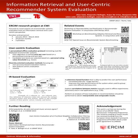 Information Retrieval and User-centric Recommender System Evaluation | PDF