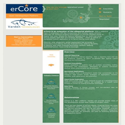 SecondFloor eFrame® product orchestrates the data, systems and ...