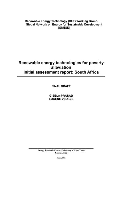 Renewable Energy Technologies for P...