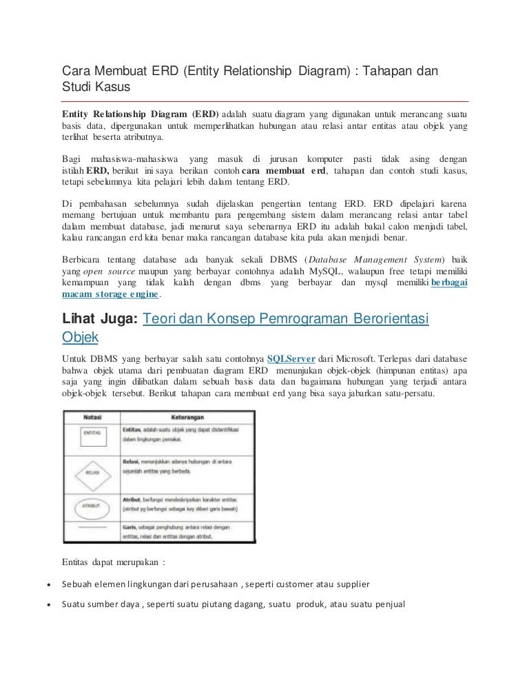 Contoh Membuat Erd - Simak Gambar Berikut
