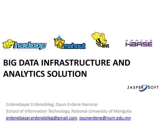 Big Data Infrastructure and Analytics Solution on FITAT2013