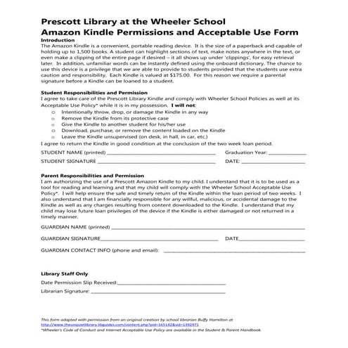 E reader checkout consent form