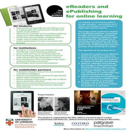 eReader and ePublishing Project