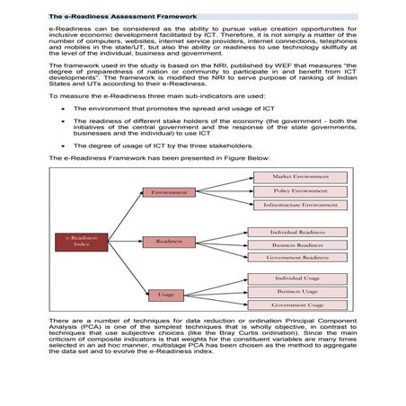E readiness assessment framework