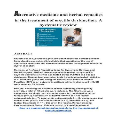 The dosage of L-Arginine and some herbal/nutraceutical agents for the ...
