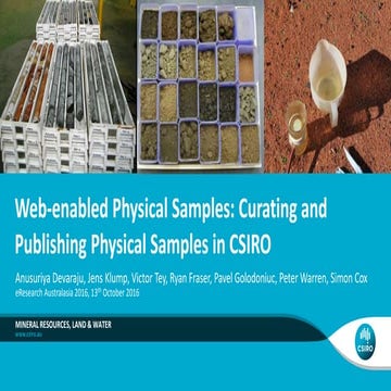 Web-enabled Physical Samples: Curating and Publishing Physical Samples in CSIRO