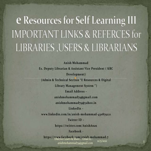 IMPORTANT LINKS & REFERCES for LIBRARIES ,USERS & LIBRARIANS