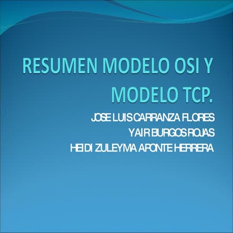 resumen del modelo OSI y TCP/IP