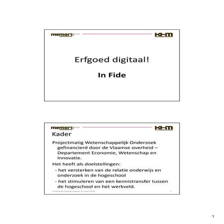 Erfgoed2 0 3 Erfgoed Digitaal   In Fide