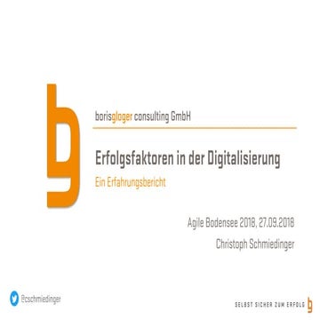 Erfolgsfaktoren in der Digitalisierung - ein Erfahrungsbericht