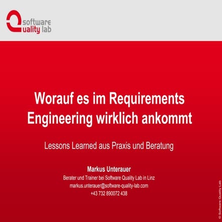 Erfolgsfaktoren im Requirements Engineering