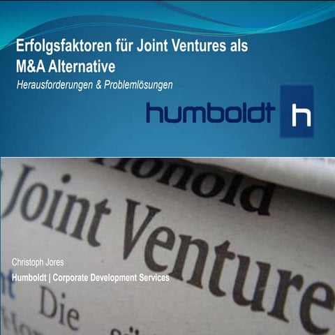 Erfolgsfaktoren von Joint Ventures als M&A Alternative