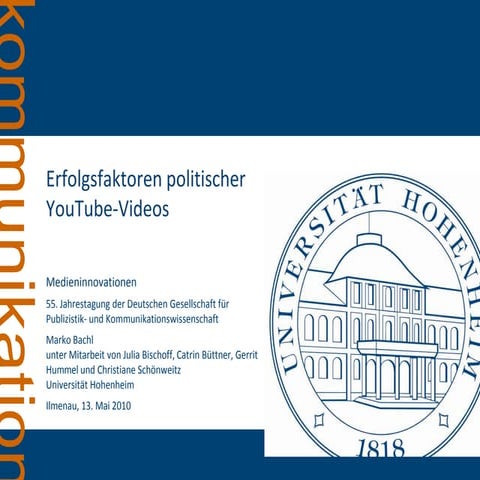 Erfolgsfaktoren politischer YouTube Videos