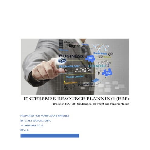 Enterprise Resource Planning (ERP), Oracle and SAP ERP Solutions