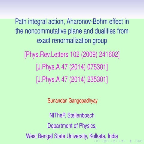 Wits Node Seminar: Dr Sunandan Gangopadhyay (NITheP Stellenbosch) TITLE: Path...