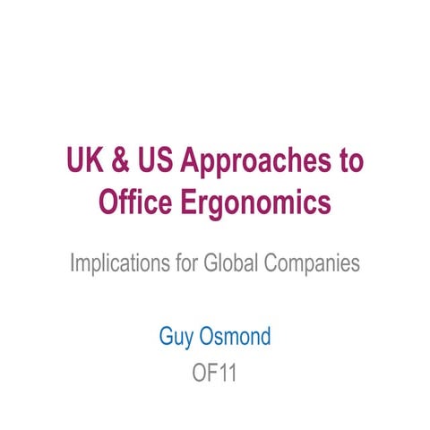 UK & US Approaches to Office Ergonomics