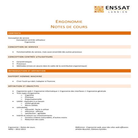 Ergonomie des IHM web - Notes de cours (1/3) | PDF