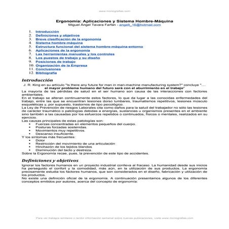 Ergonomía aplicaciones & sistema hombre máquina 
