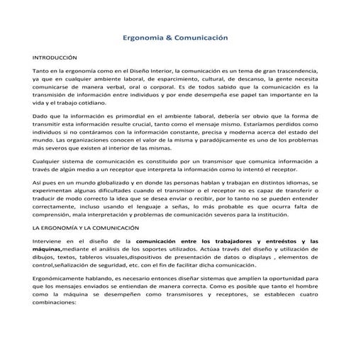 Ergonomia & comunicacion