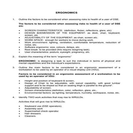 Ergonomics