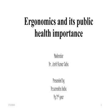 Ergonomics and its public health importance