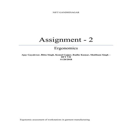 Ergonomics in apparel manufacturing