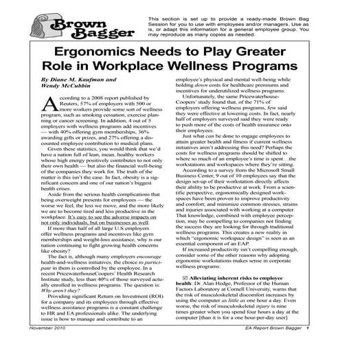 Ergonomics and Workplace Wellness_Brown Bagger_2010