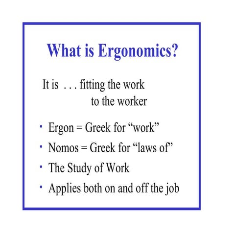 Ergonomics training