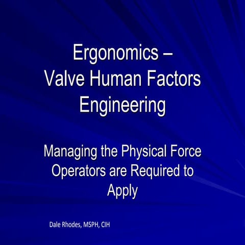 Ergonomics Valve Human Factors Engineering | PDF