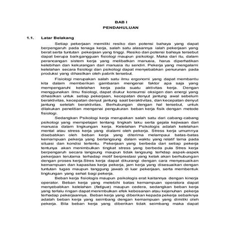 fisiologi psikologi dan biomekanika pekerja