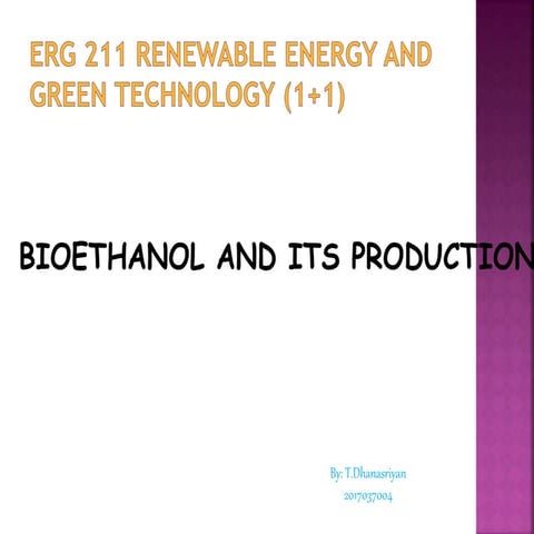Bioethanol and its Production