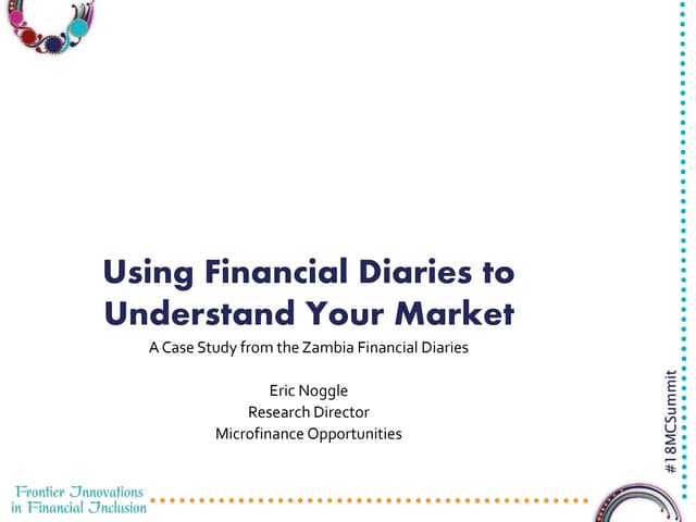 Eric Noggle, Microfinance Opportunities, Zambia, Research Symposium, Financia...