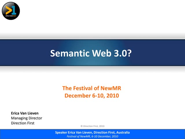 New Virtual MR Festival - Semantic Web 3.0 preso rethought (2010)