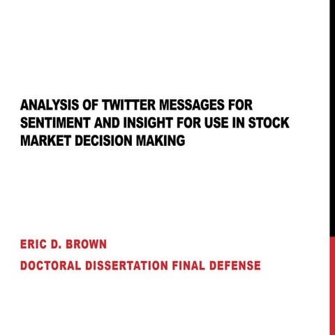 These slides cover the final defense presentation for my Doctorate degree. Th...