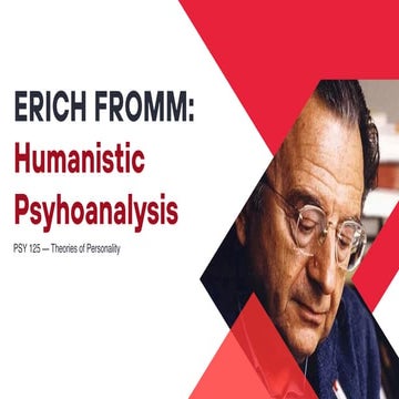 ERICH Fromm theory personality discusses the different needs of human beings