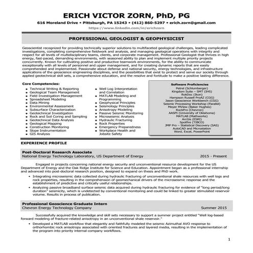 Erich Zorn's Curriculum Vitae 