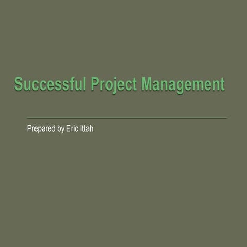 Eric Ittah Project Management Presentation | Eric Ittah Quebec