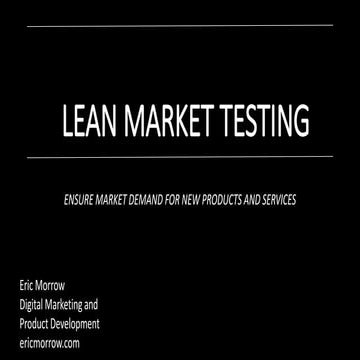 Lean Market Demand Testing