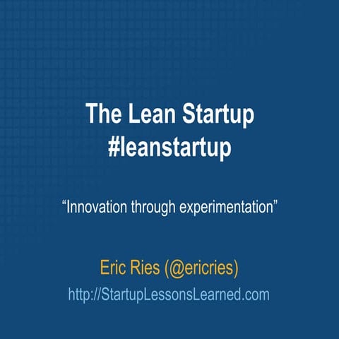 Eric Ries, Author/Speaker/Consultant, The Lean Startup