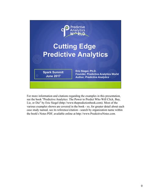 Cutting Edge Predictive Analytics with Eric Siegel   