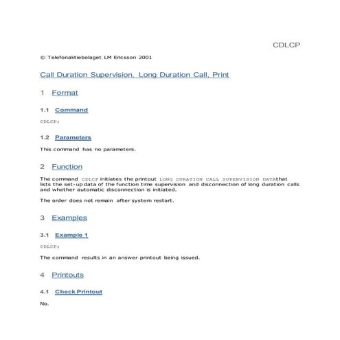 Ericsson MSC commands